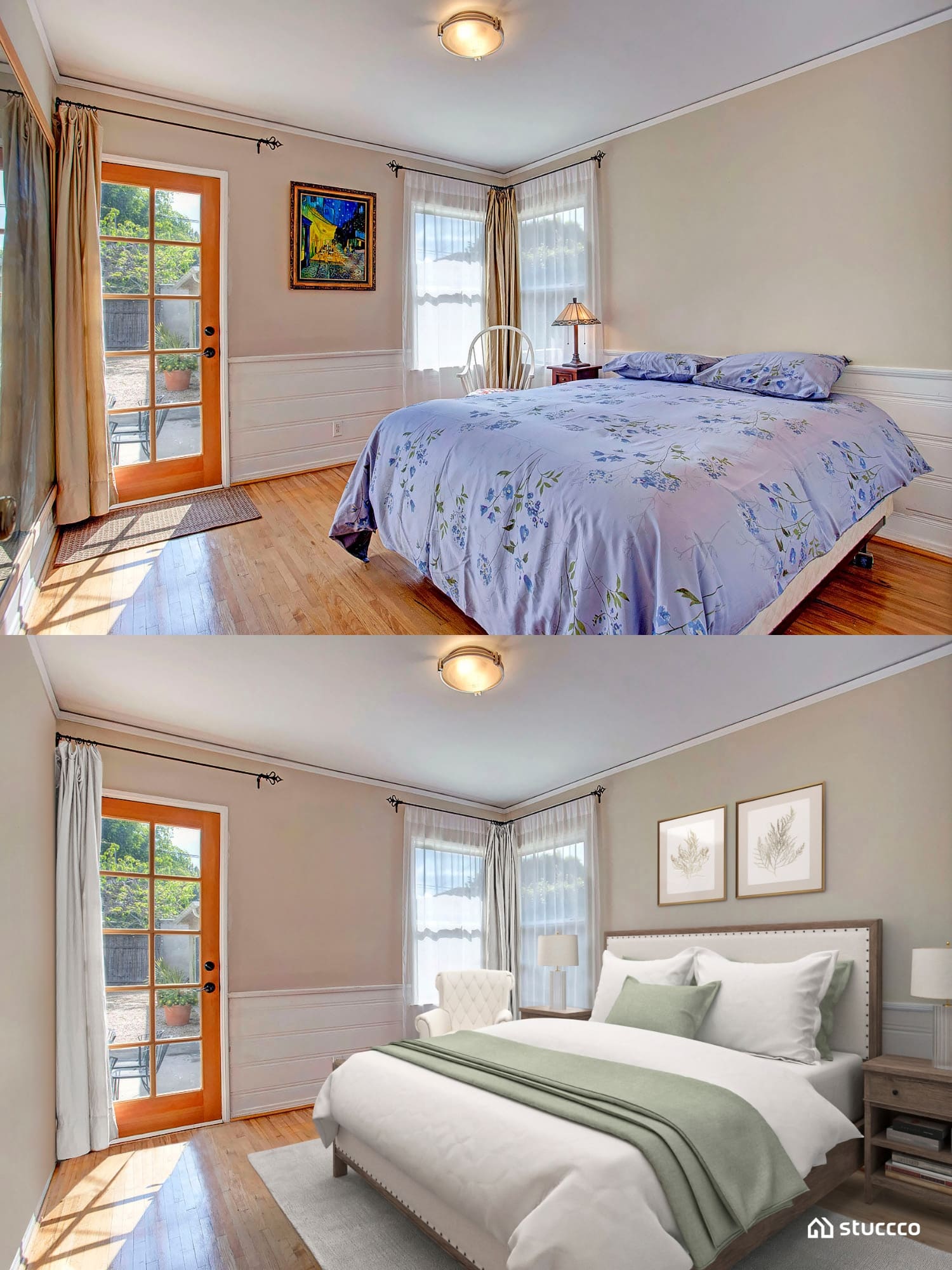virtually staged bedroom