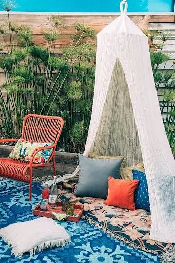 Styling home patio with colorful accents