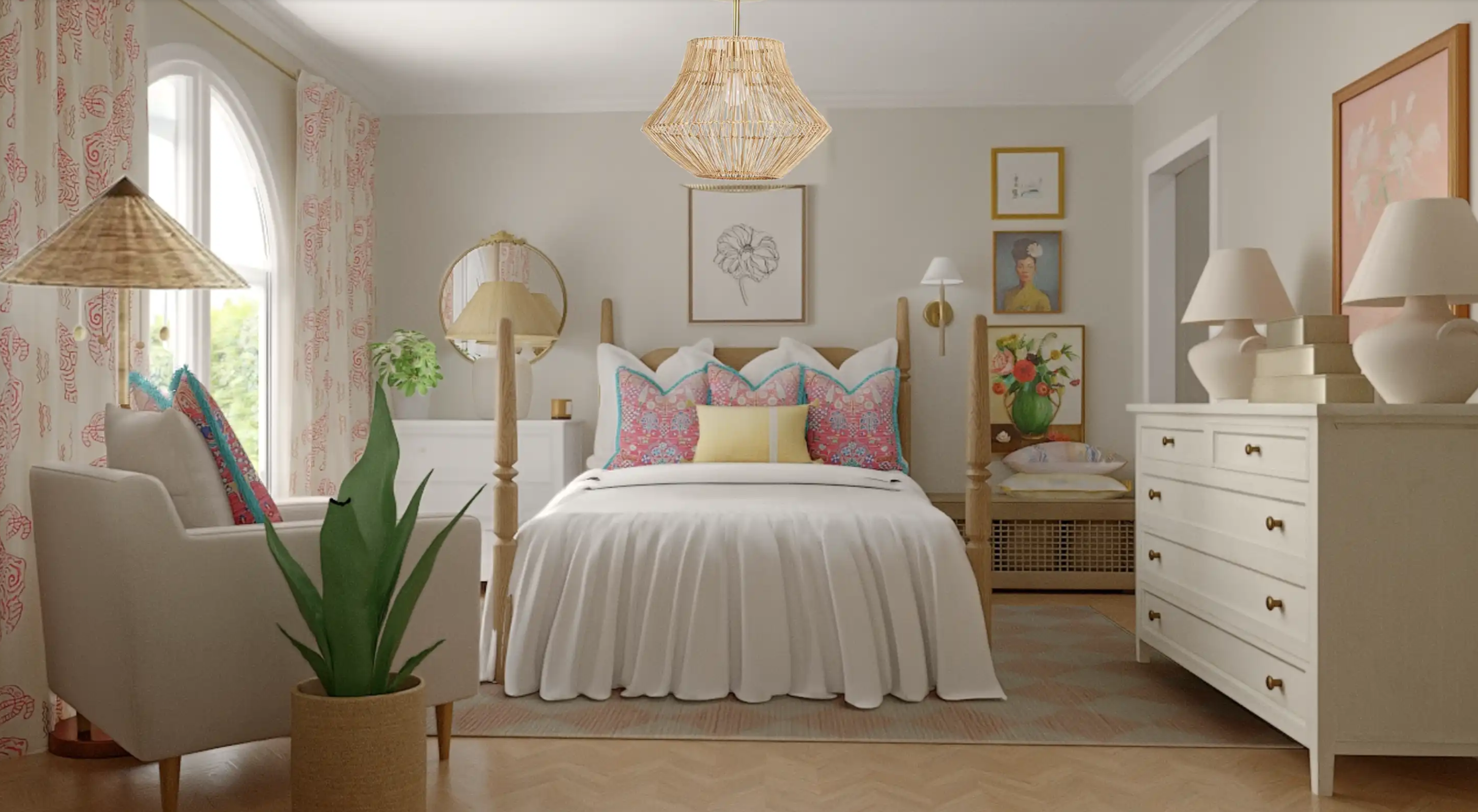 Eclectic and Bright Bedroom