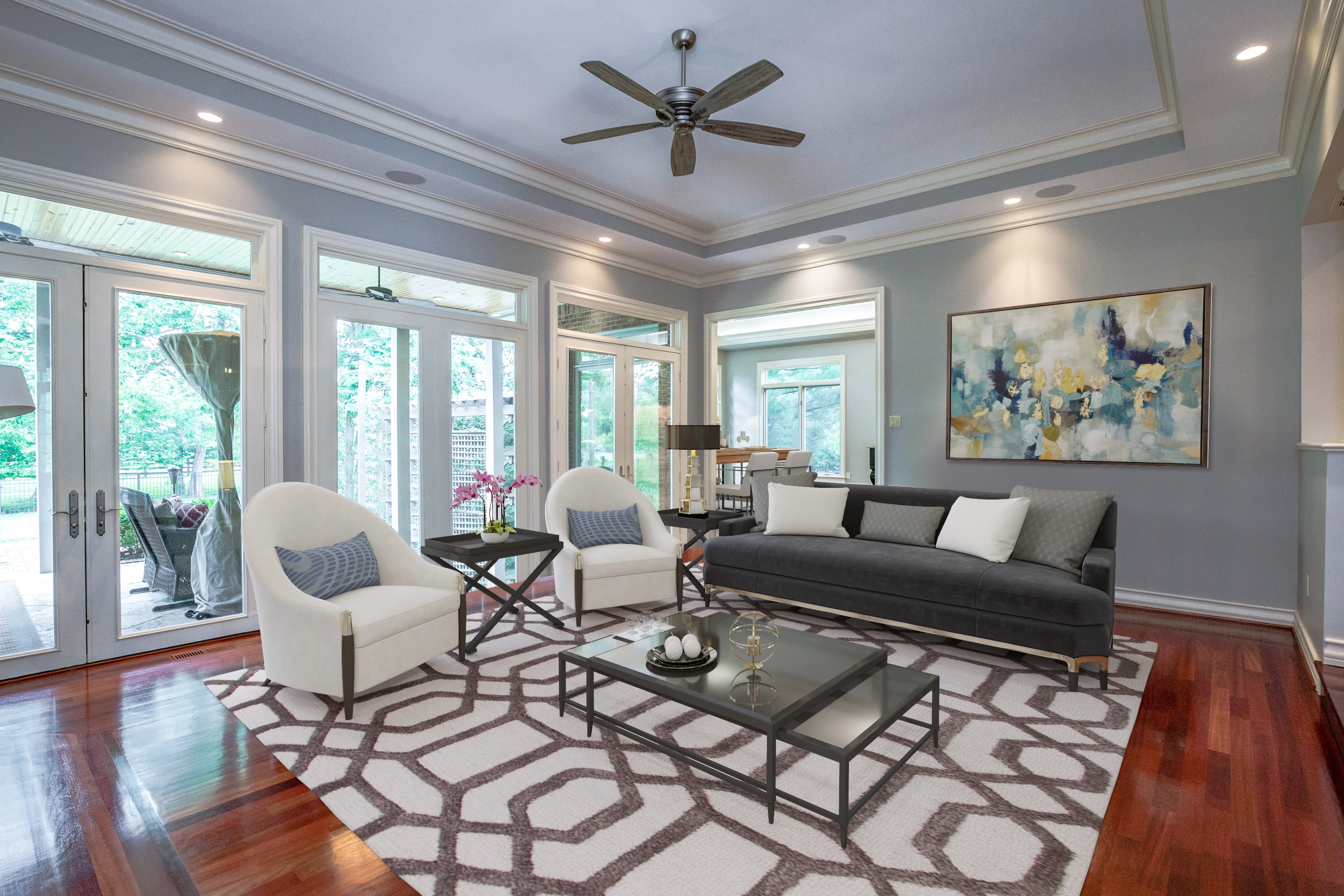 Living room after professional staging company Stuccco