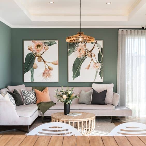 artwork on living room wall